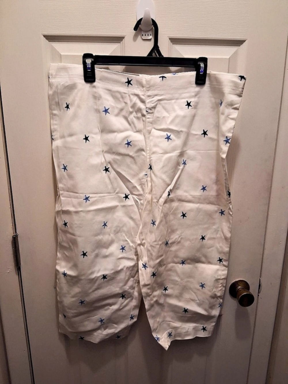White Stag Girls Size 18 White Star Print Cropped Pants NWT